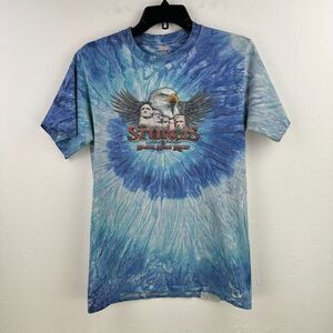 Vtg Sturgis Black Hills‎ Rally Tshirt Mens S Blue Tie Dye Eagle S.D. Bikercore